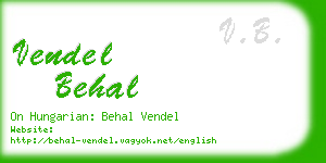 vendel behal business card